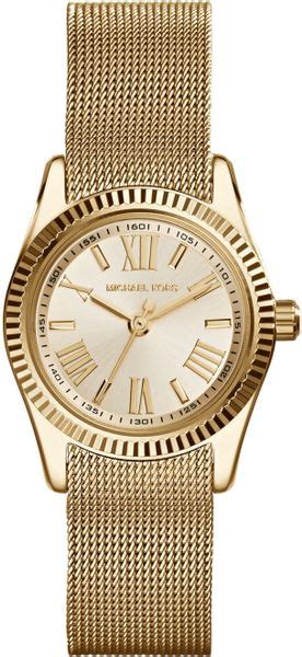 michael kors petite lexington gold mesh bracelet watch|Michael Kors lexington mini watch.